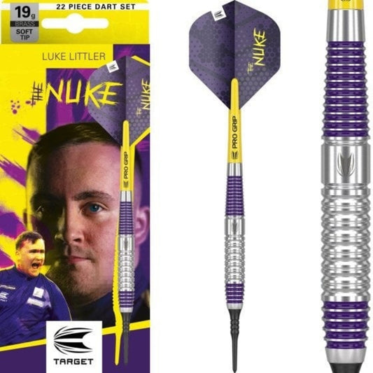 Target Luke Littler Brass Set 22 Pieces Soft Tip Darts #614878